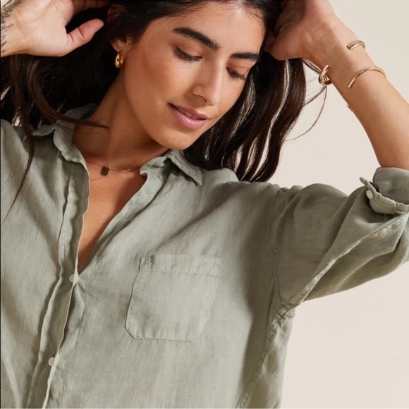 Grayson The Hero Willow Linen Button Up Shirt 3/Med - Picture 2 of 13